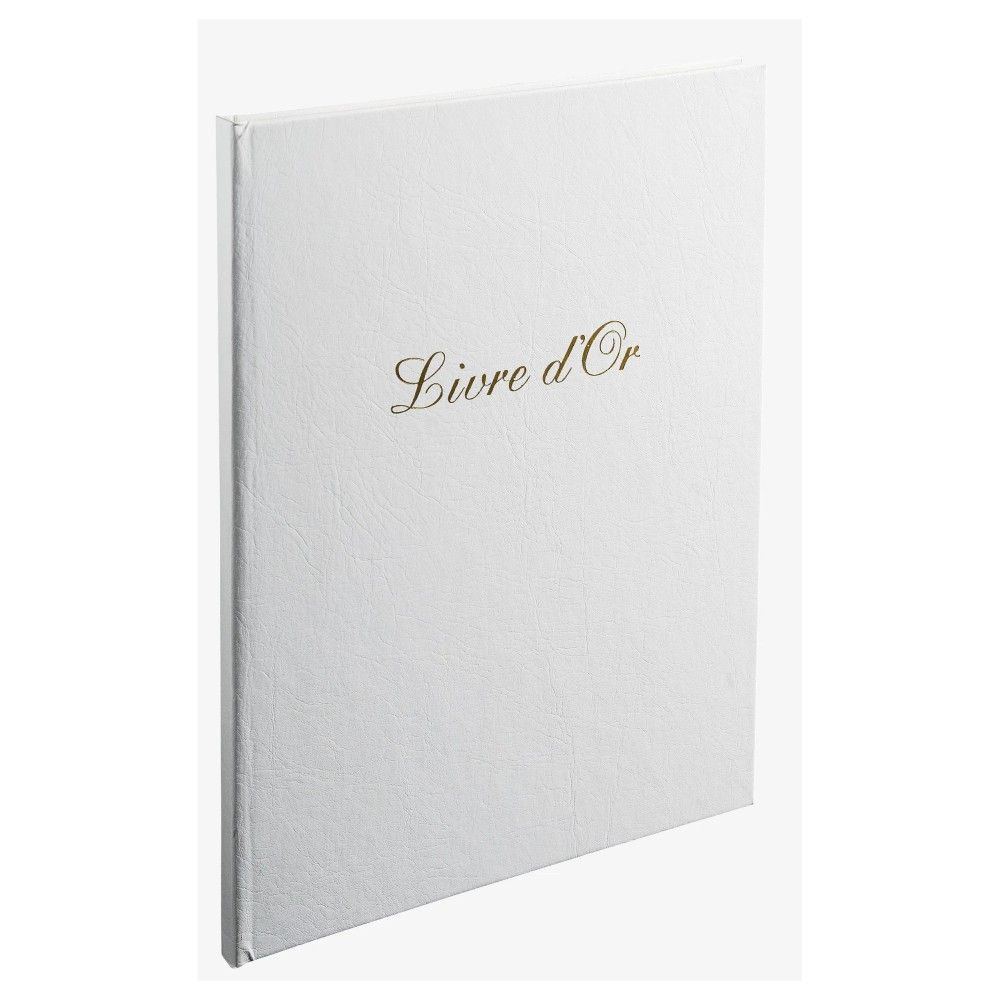Книга за гости EXACOMPTA BALACRON, PU корица, златен кант, 100 стр., 260х220мм, бяла