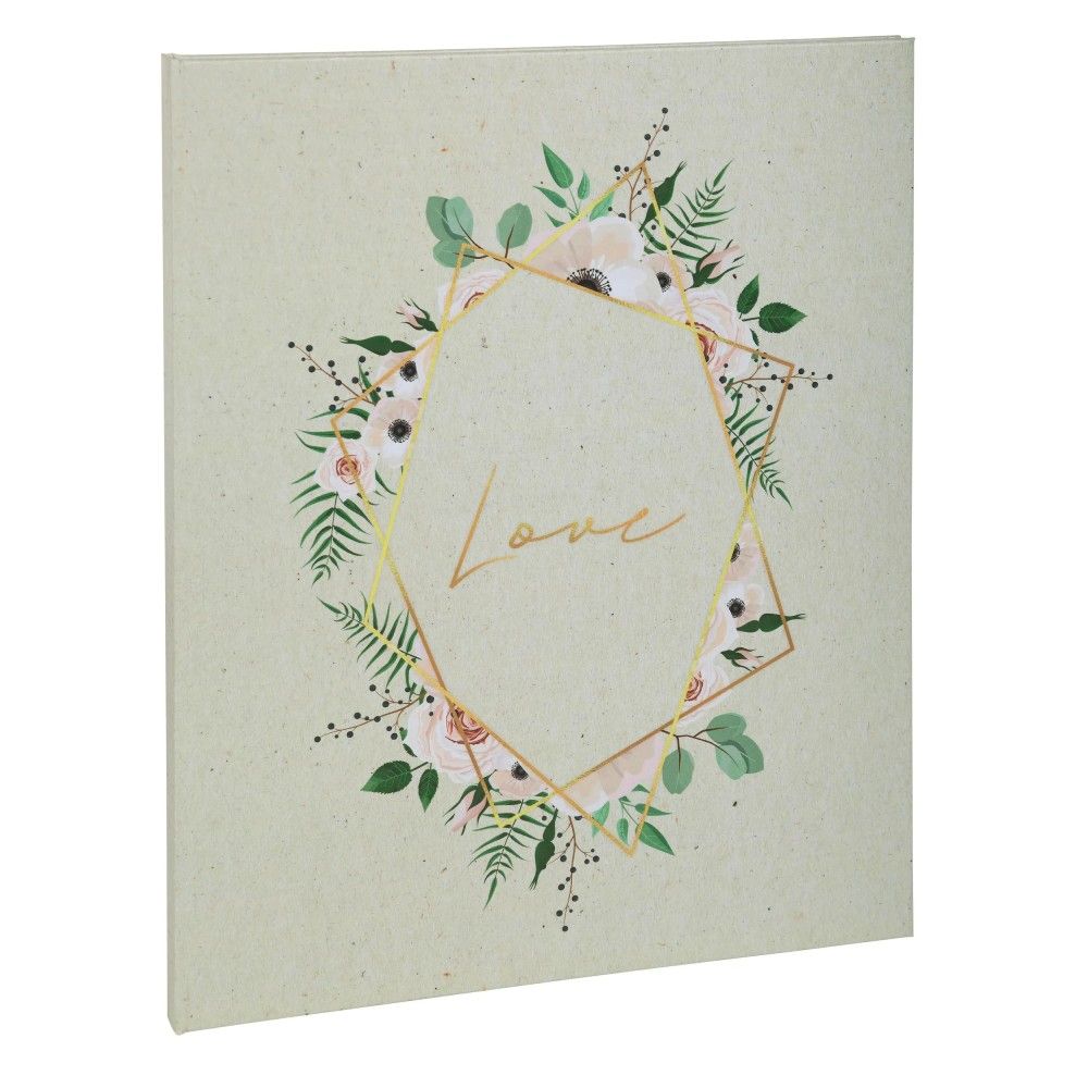 Книга за гости EXACOMPTA Champetre, за сватба, златен кант, 100 стр., 270х220мм, зелена