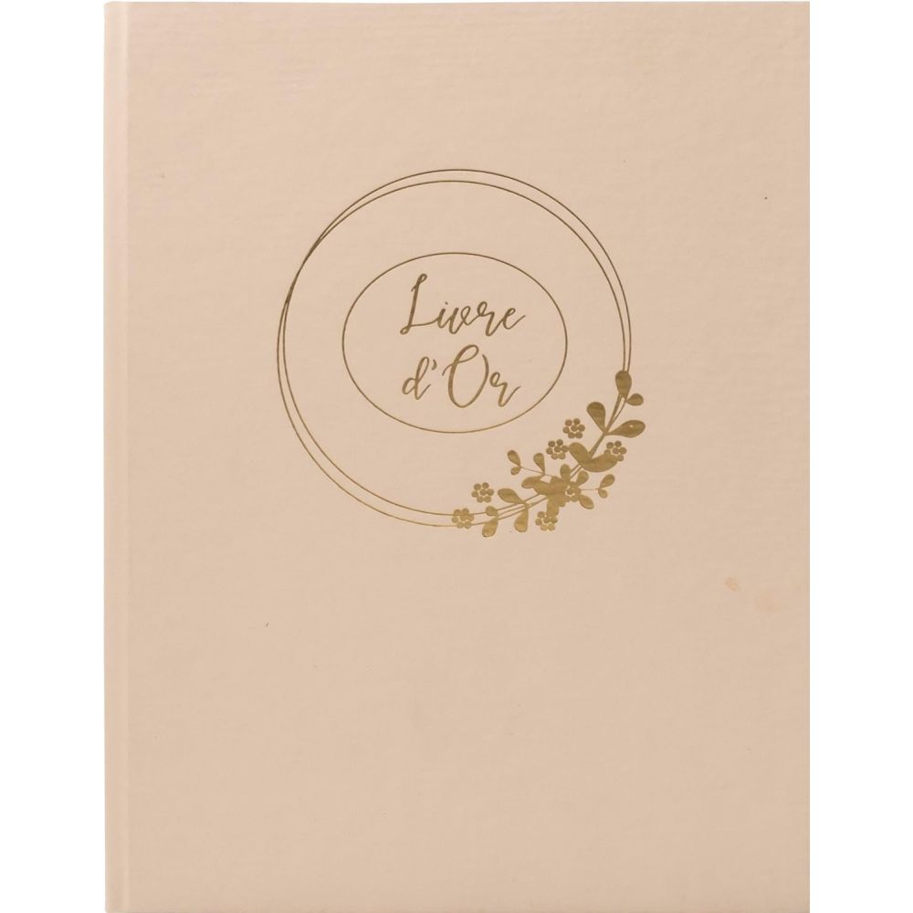 Книга за гости EXACOMPTA Ring Flower, за сватба, златен кант, 27x22 см, 100 стр., офсет 110 г/кв.м, 