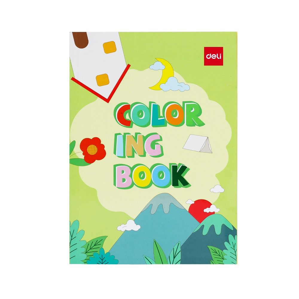 Книжка за оцветяване Deli EN049 Пейзажи, 250х176 мм, 120 гр/кв.м, 12 л.