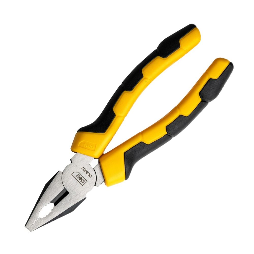 Комбинирани клещи Deli TOOLS EDL2007, 7"/180 мм, жълточерни