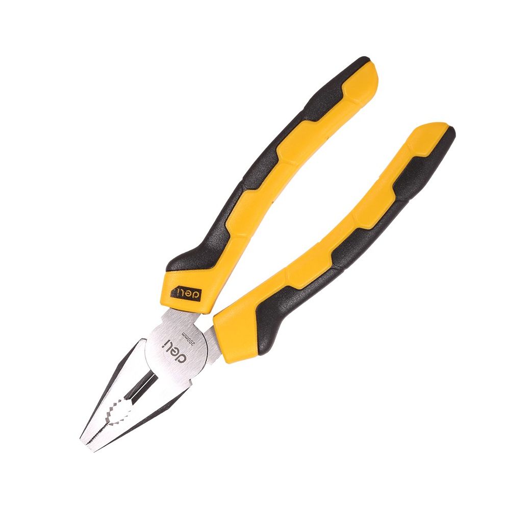 Комбинирани клещи Deli TOOLS EDL2008, 8"/200 мм, жълточерни