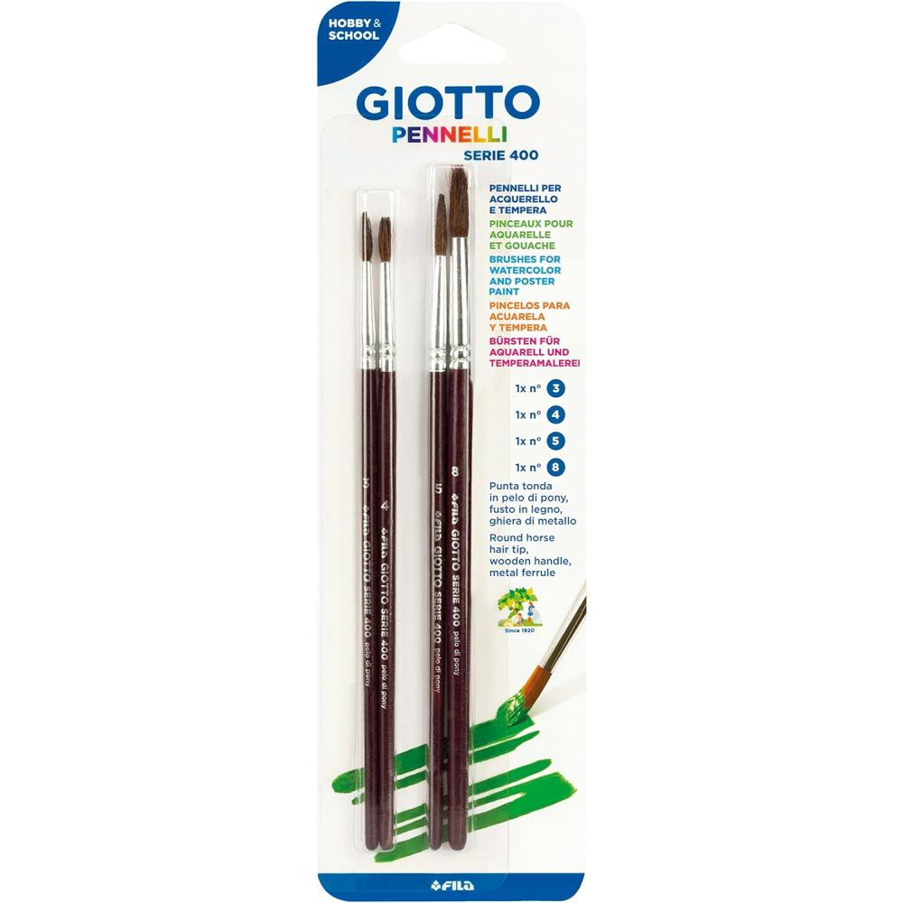 Комплект четки за рисуване GIOTTO Art 400, кръгли №3, 4, 5, 8