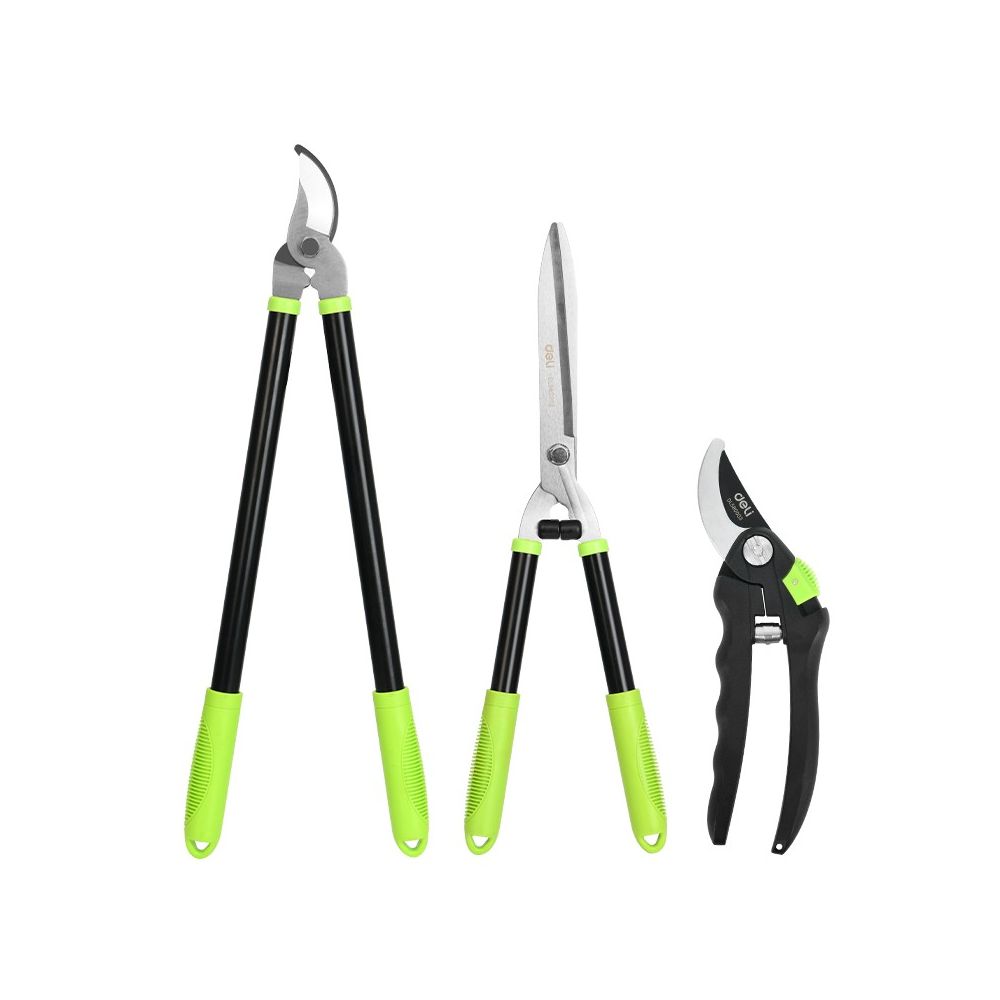 Комплект градински ножици Deli TOOLS EDL580003, 6 мм, 15 мм, 30 мм, ергономични дръжки, 3 бр.