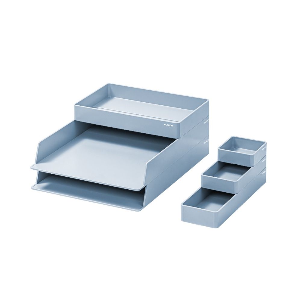 Комплект хоризонтални поставки NuSign, ENS001, различни размери, ABS, 6 бр., светлосини