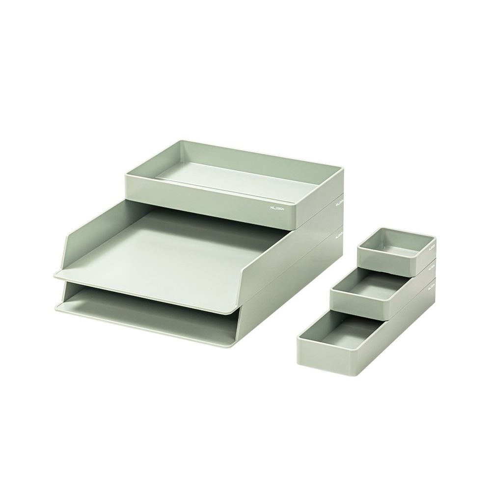 Комплект хоризонтални поставки NuSign, ENS001, различни размери, ABS, 6 бр., зелени