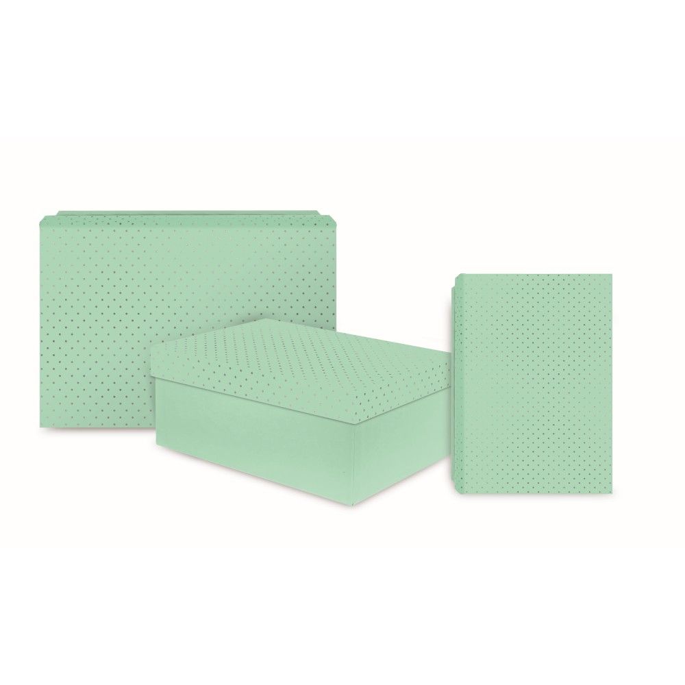Комплект кутии за подаръци Lastva Pastel три броя, 1.5 мм дебелина, мат ламинат, зелени