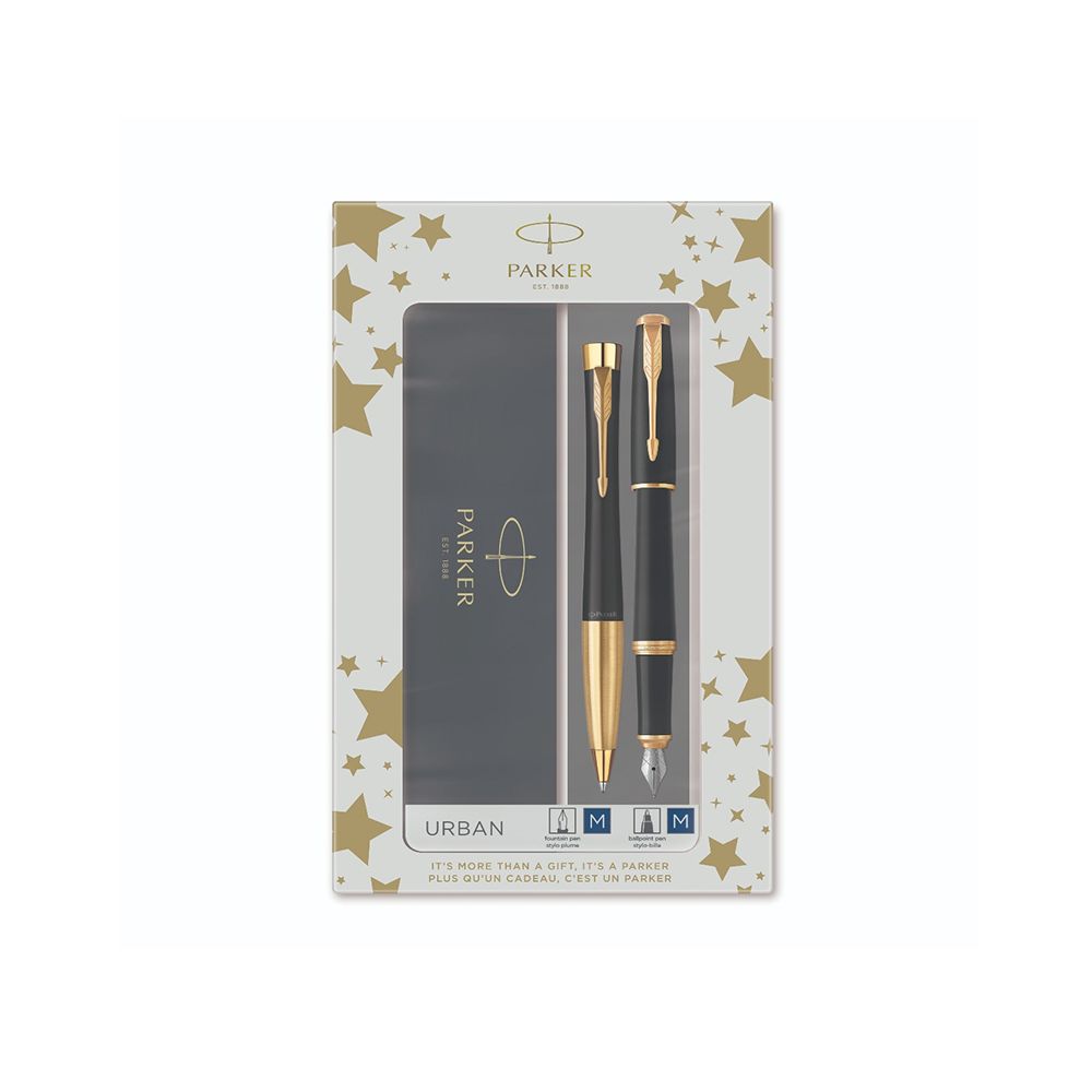 Комплект PARKER Urban Black GT автоматична химикалка и писалка, метални, в кутия