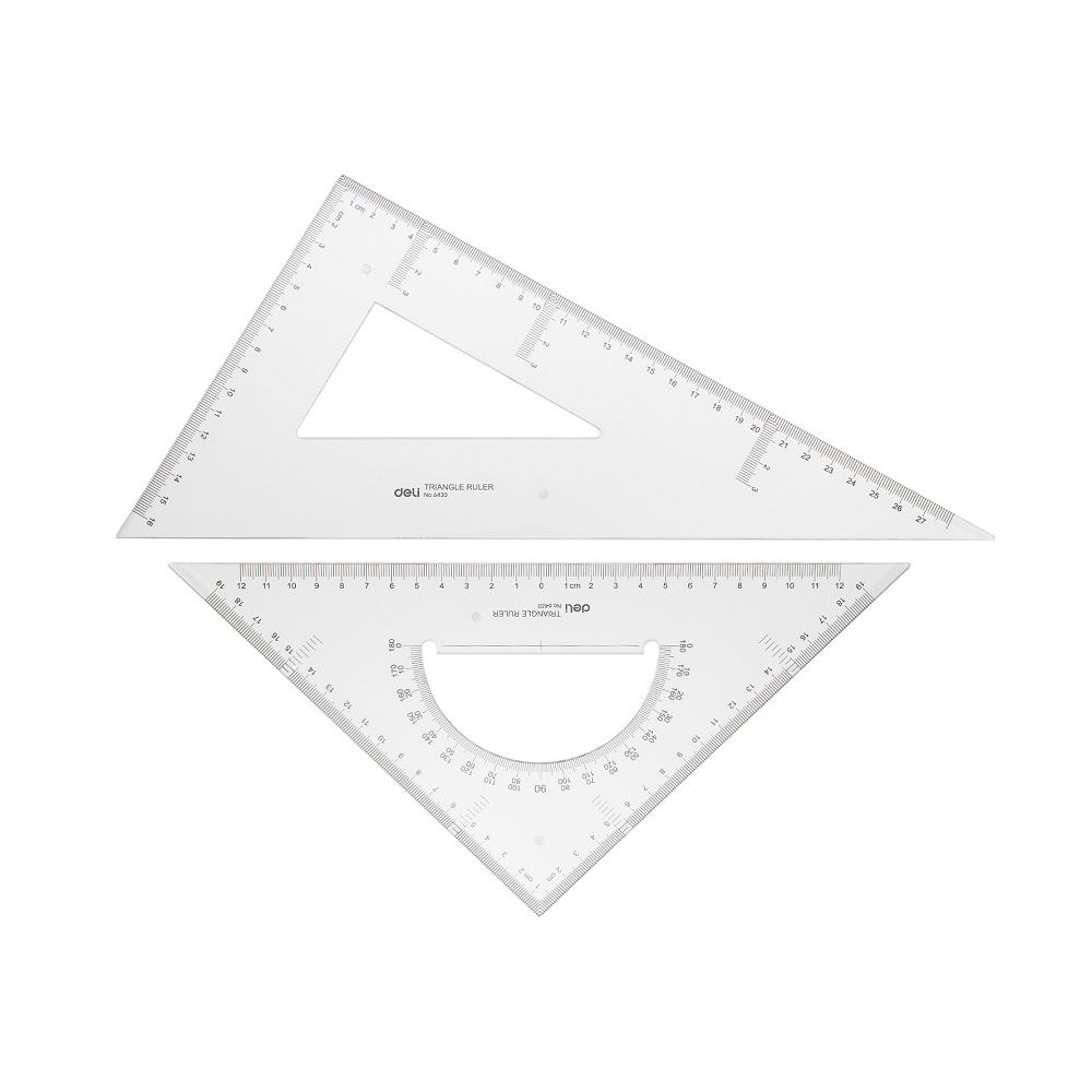 Комплект правоъгълни триъгълници Deli E6430, 19х19х24 см и 16х29 см