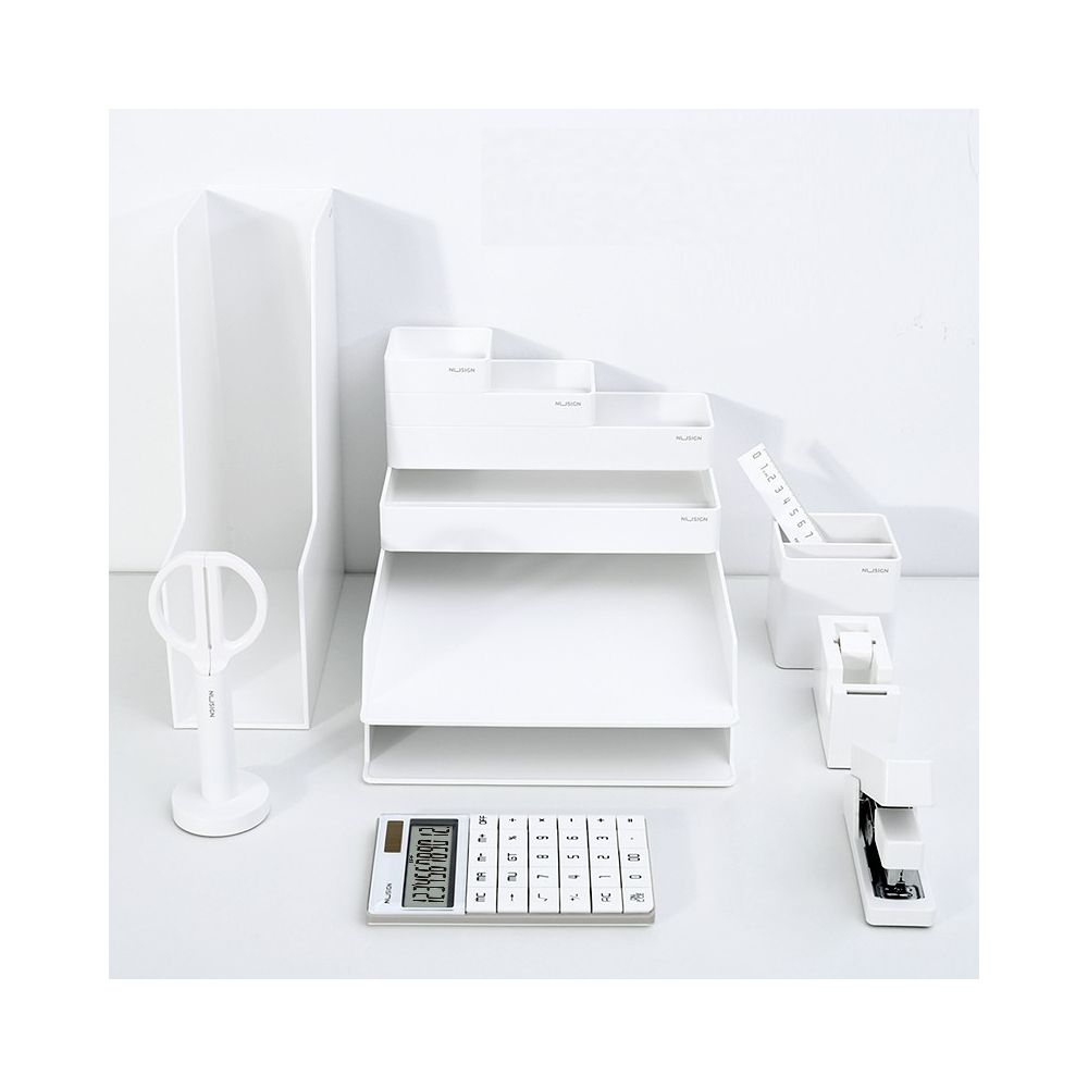 Комплект за бюро NuSign, ENS003, 13 части, хоризонтални/вертикални поставки и аксесоари, бели