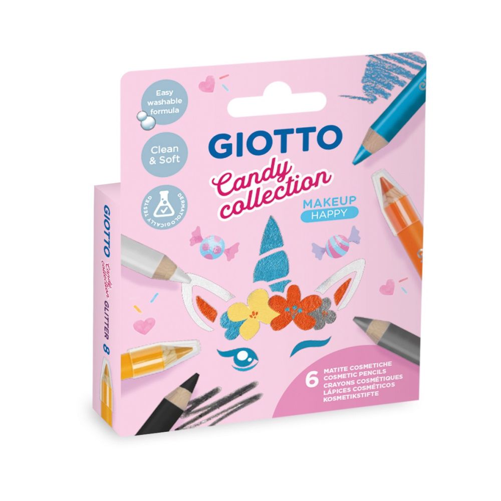 Комплект за рисуване на лице GIOTTO Candy Make-up Happy, 6 молива