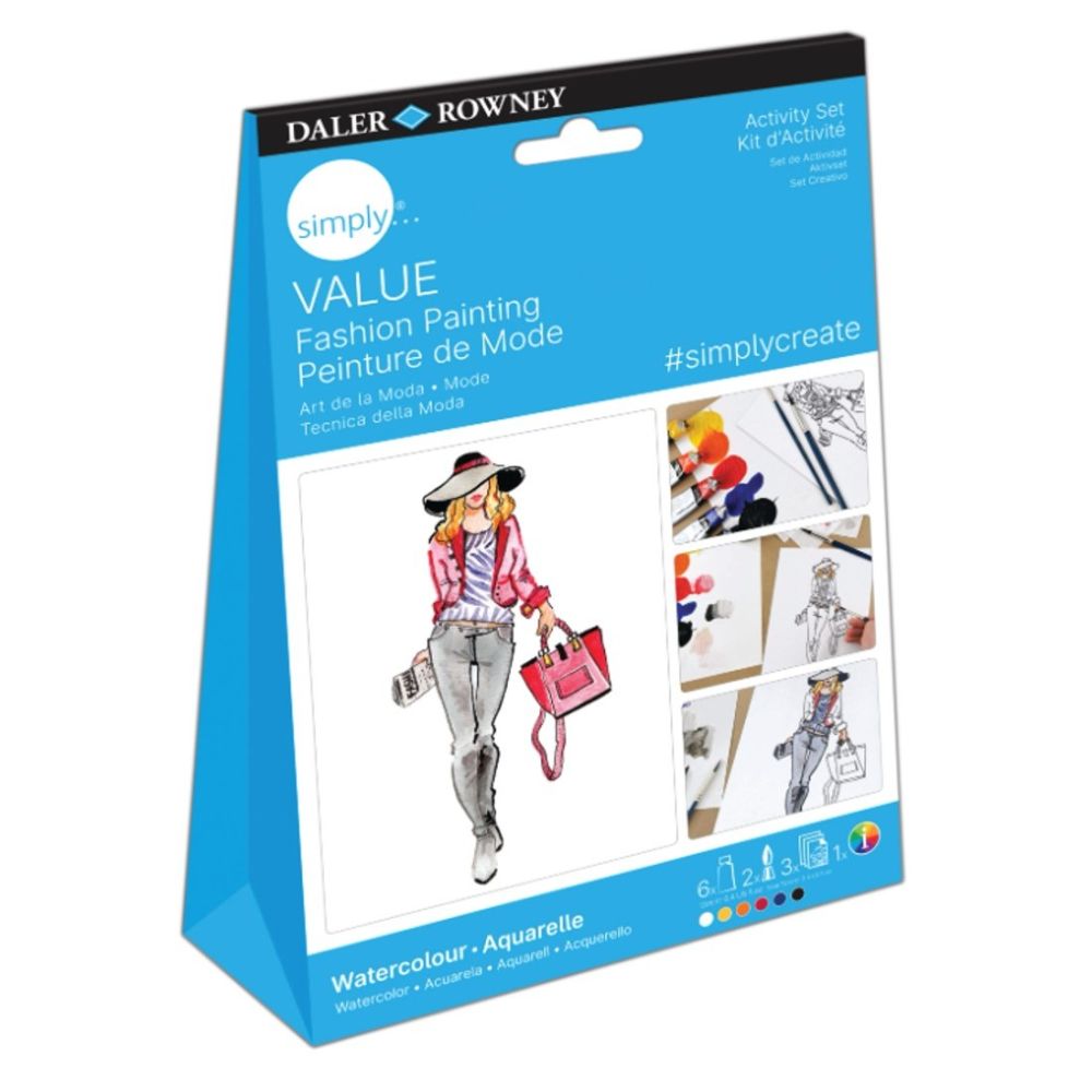 Комплект за рисуване с акварелни бои DALER-ROWNEY Activity Set Watercolor - Fashion, 12 части