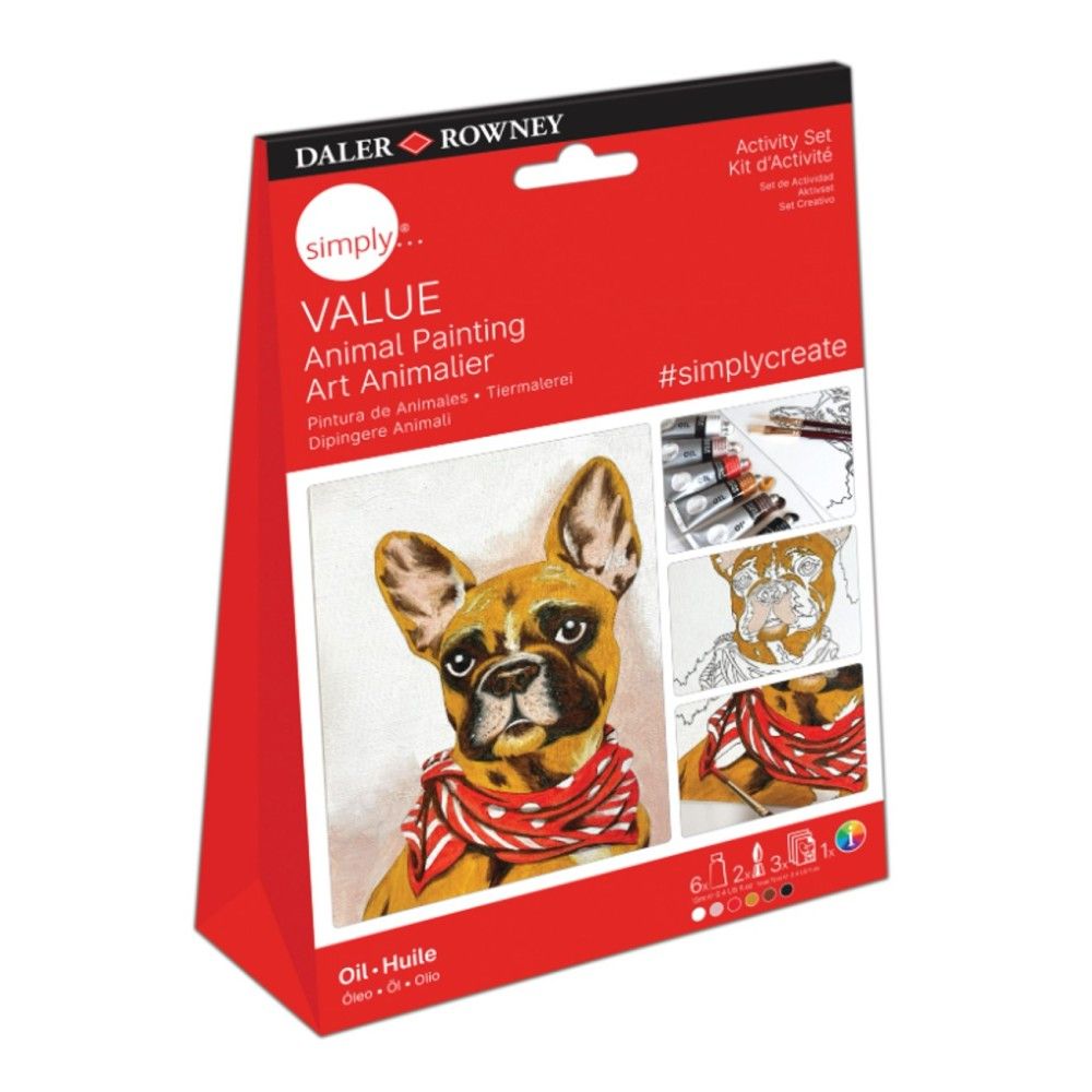 Комплект за рисуване с маслени бои DALER-ROWNEY Activity Set Oil - Animal, 12 части