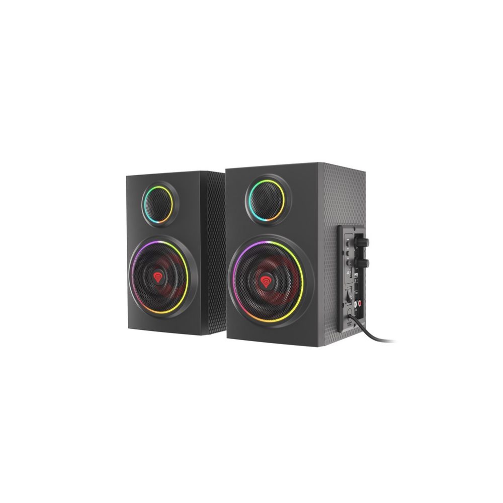 Компютърни тонколони Genesis Helium 300BT, Stereo 2.0, Bluetooth 5.0/мини жак, с подсветка, черни