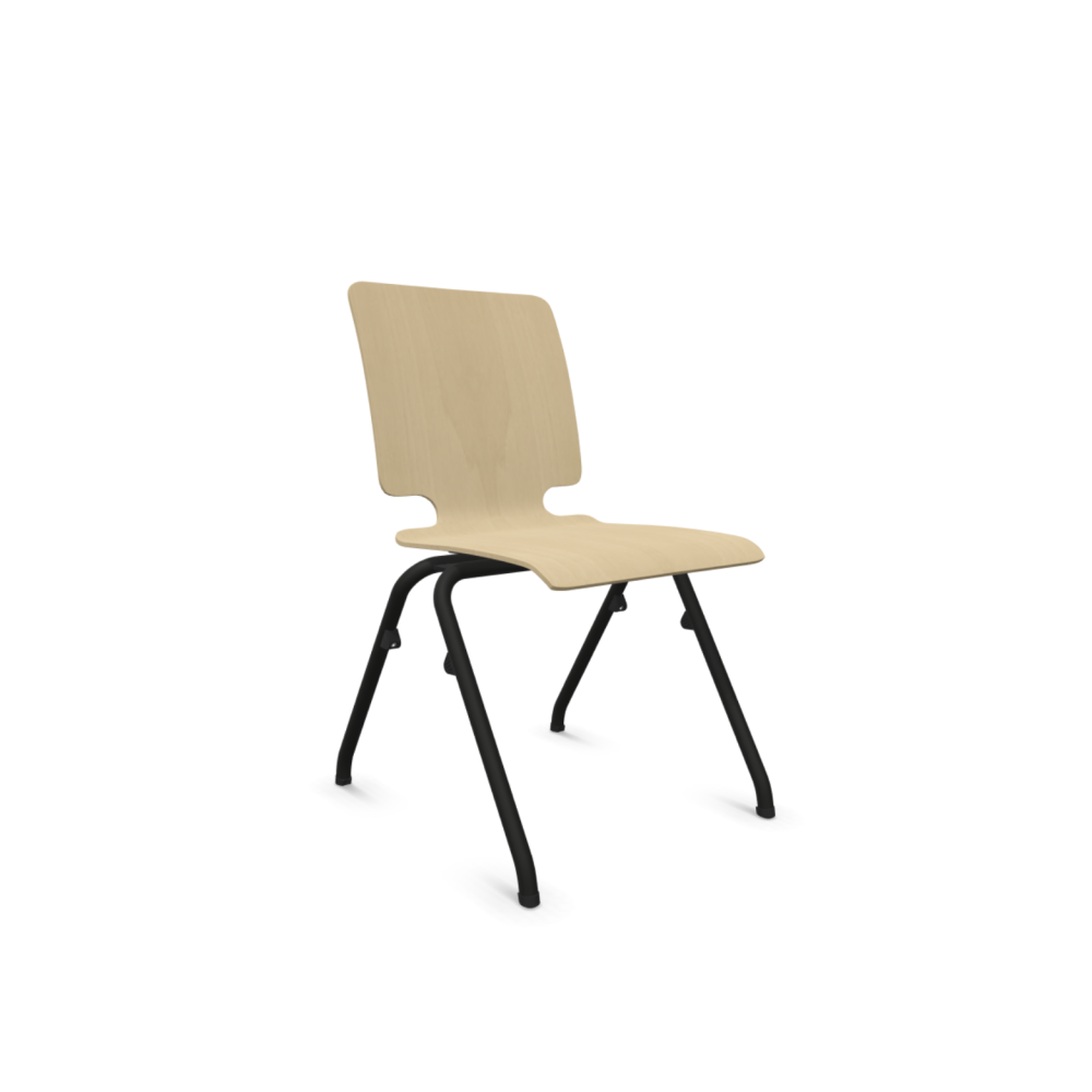 Конферентен стол Axo 10, седем слоен буков шел, черна метална база, акация