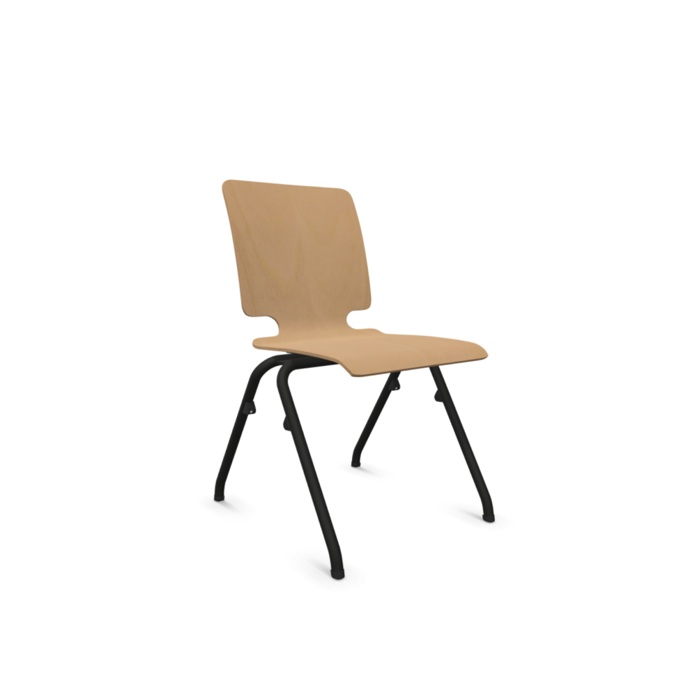 Конферентен стол Axo 10, седем слоен буков шел, черна метална база, дъб