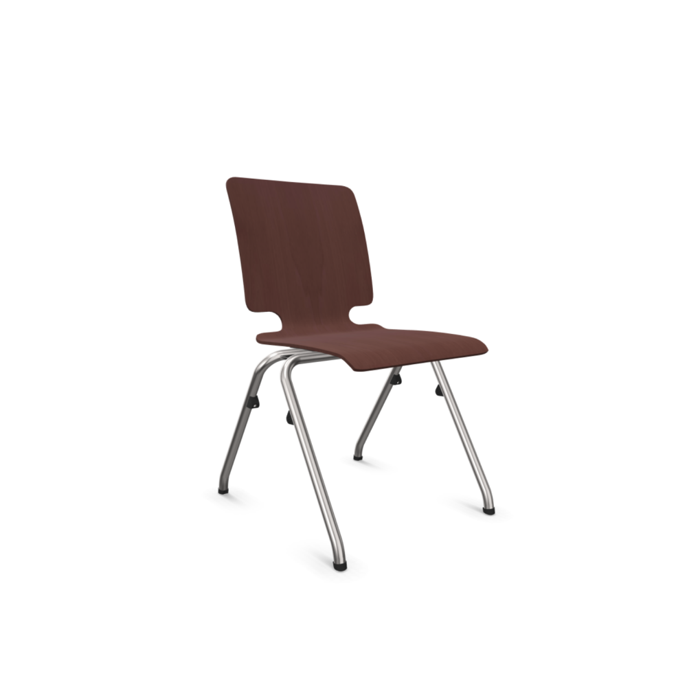 Конферентен стол Axo 10, седем слоен буков шел, метална база хром, орех Линкълн