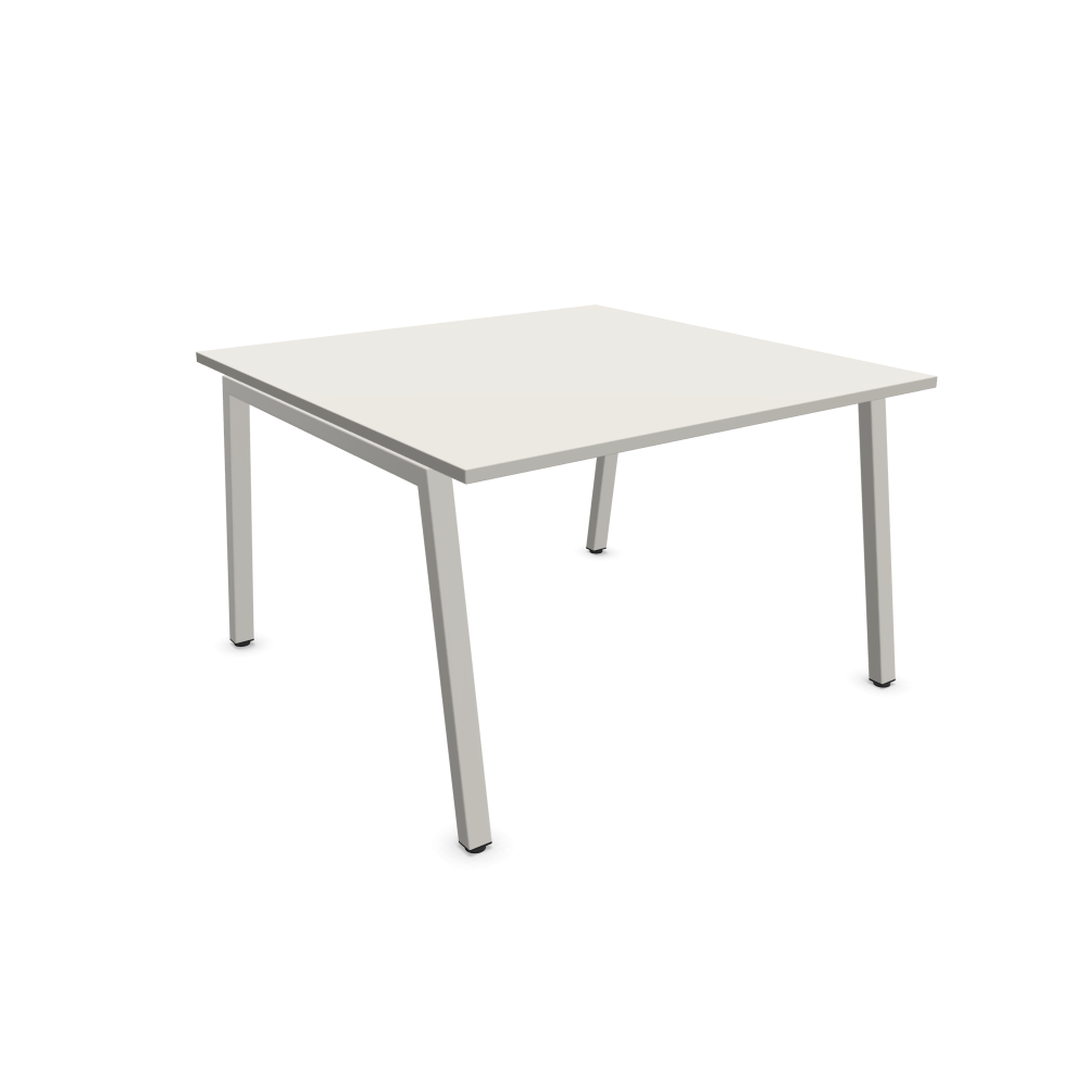 Конферентна маса CS5040, T1, А-крака, квадратен профил, 1200х1200х750 мм, ПДЧ25 мм, транспортно бяло