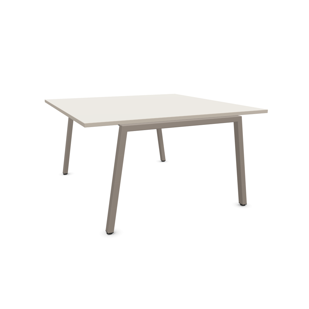 Конферентна маса CS5040, T1, А-крака с квадратен профил, 1400х1200х750 мм, ПДЧ 25 мм, бежово-сива