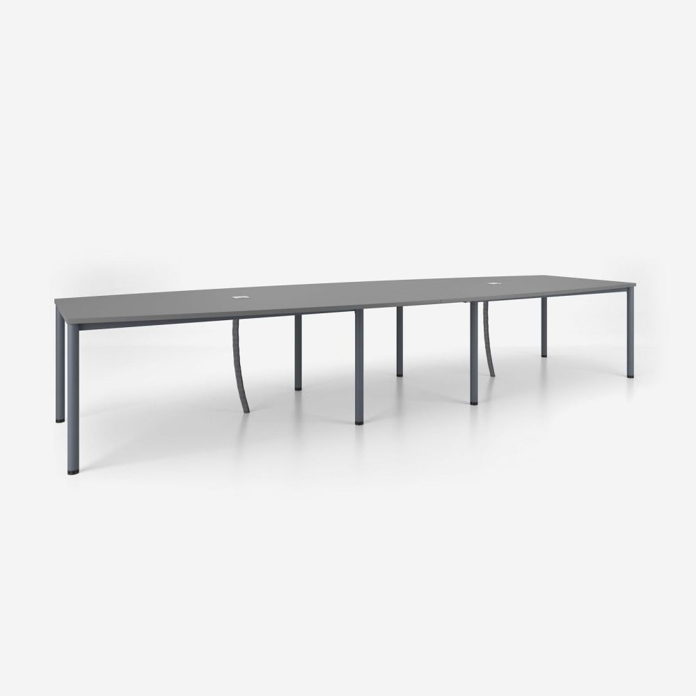 Конферентна маса Easy Space, T2, крака с кръгъл профил, 2800х1200х740 мм, ПДЧ 25 мм, тъмносива