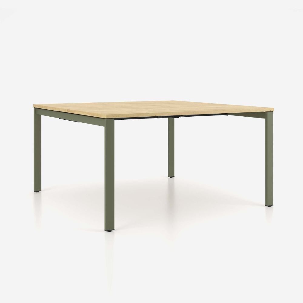 Конферентна маса SQart, T1, крака с квадратен профил, 1400х1400х740 мм, ПДЧ 25 мм, дъб Хамилтън