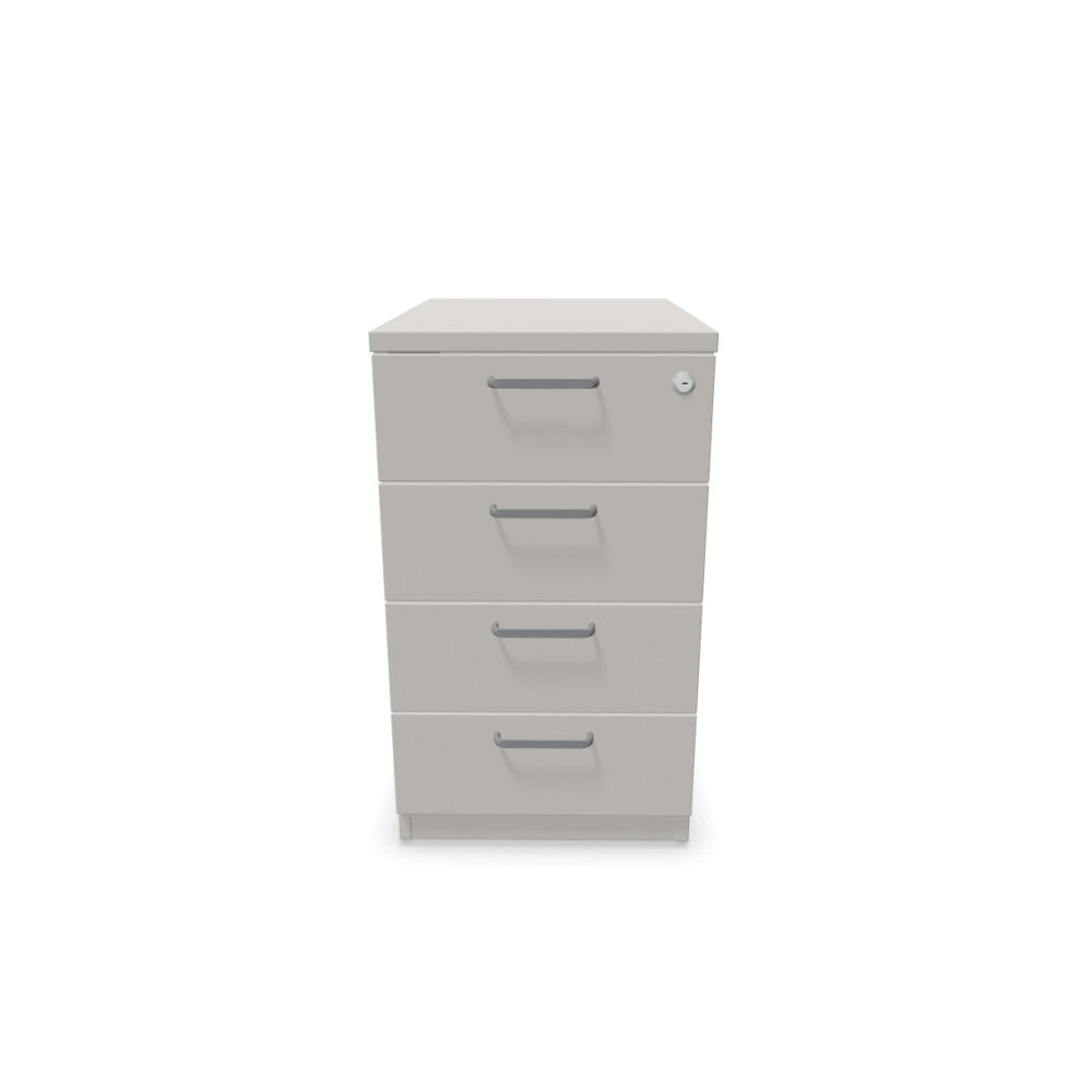 Контейнер с четири чекмеджета Easy Space 4D, 430х600х740мм, ПДЧ 18 мм, платинено сив