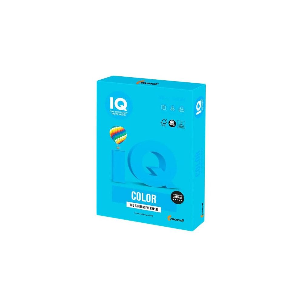 Копирен картон IQ Color, A4, 160 г, пастелен цвят Aqua Blue AB48, пакет 250 л.