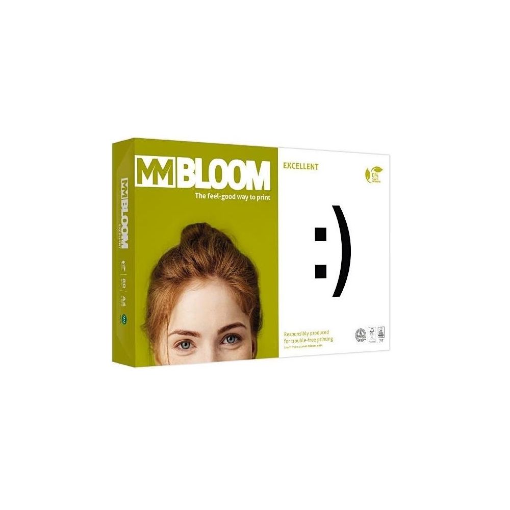 Копирна хартия Bloom Excellent, А4, 80 г, бяла, CIE белота 170, PEFC, пакет 500 л.