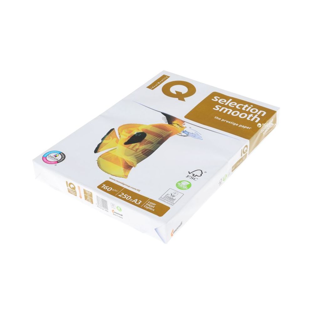 Копирна хартия IQ Premium, А3, 160 г, бяла, FSC, пакет 250 л.