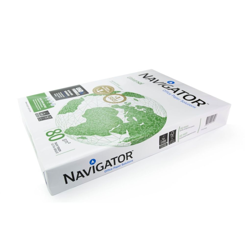 Копирна хартия NAVIGATOR Universal, А3, 80 г, бяла, CIE белота 169, FSC, пакет 500 л.