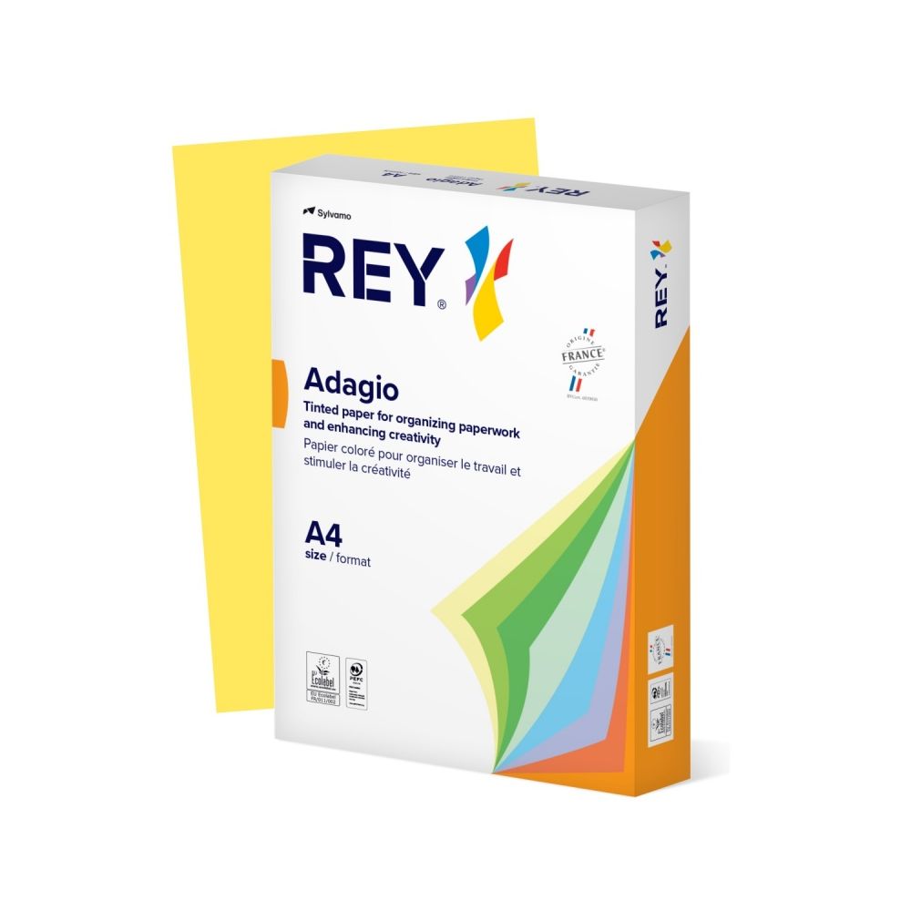 Копирна хартия REY Adagio, A4, 80 г, наситен цвят Citrus (58), пакет 500 л.