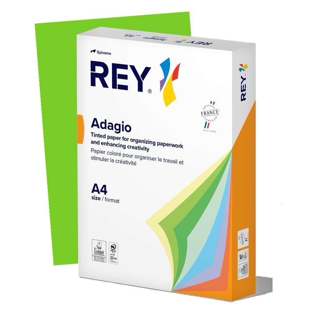 Копирна хартия REY Adagio, A4, 80 г, наситен цвят Deep Green (52), пакет 500 л.