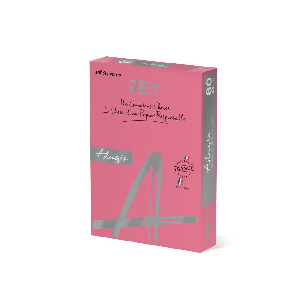 Копирна хартия REY Adagio, A4, 80 г, наситен цвят Fuchsia (23), пакет 500 л.