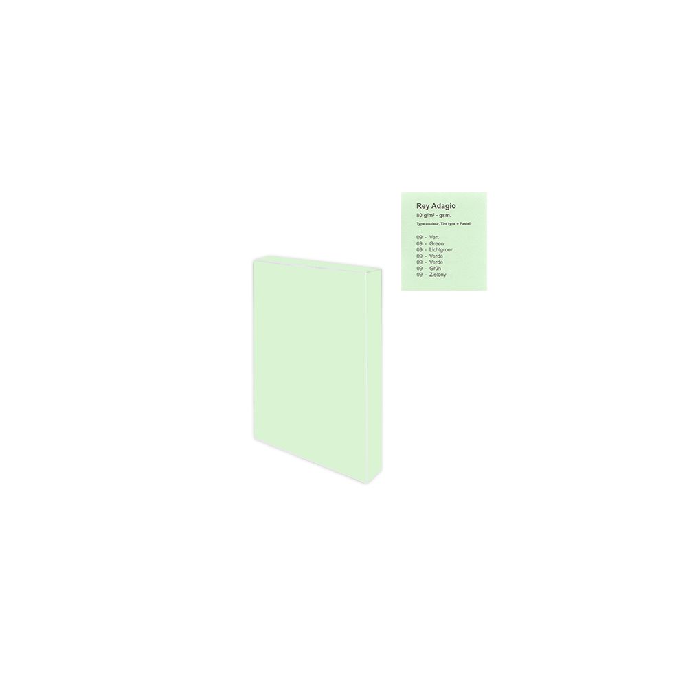 Копирна хартия REY Adagio, A5, 80 г, пастелен цвят Green (09), пакет 500 л.