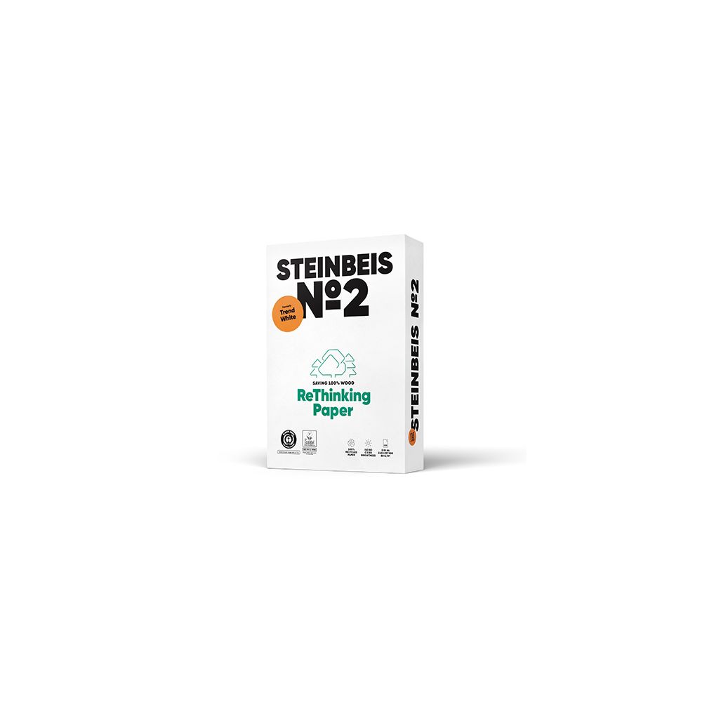 Копирна хартия STEINBEIS №2 ReThinking, А4, 80 г, 100% рециклирана, CIE белота 85, пакет 500 л.