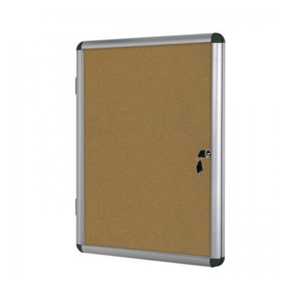 Корково витринно табло Bi-Office Enclore, алумивиева рамка със заключване, 720х670 мм, 6хА4