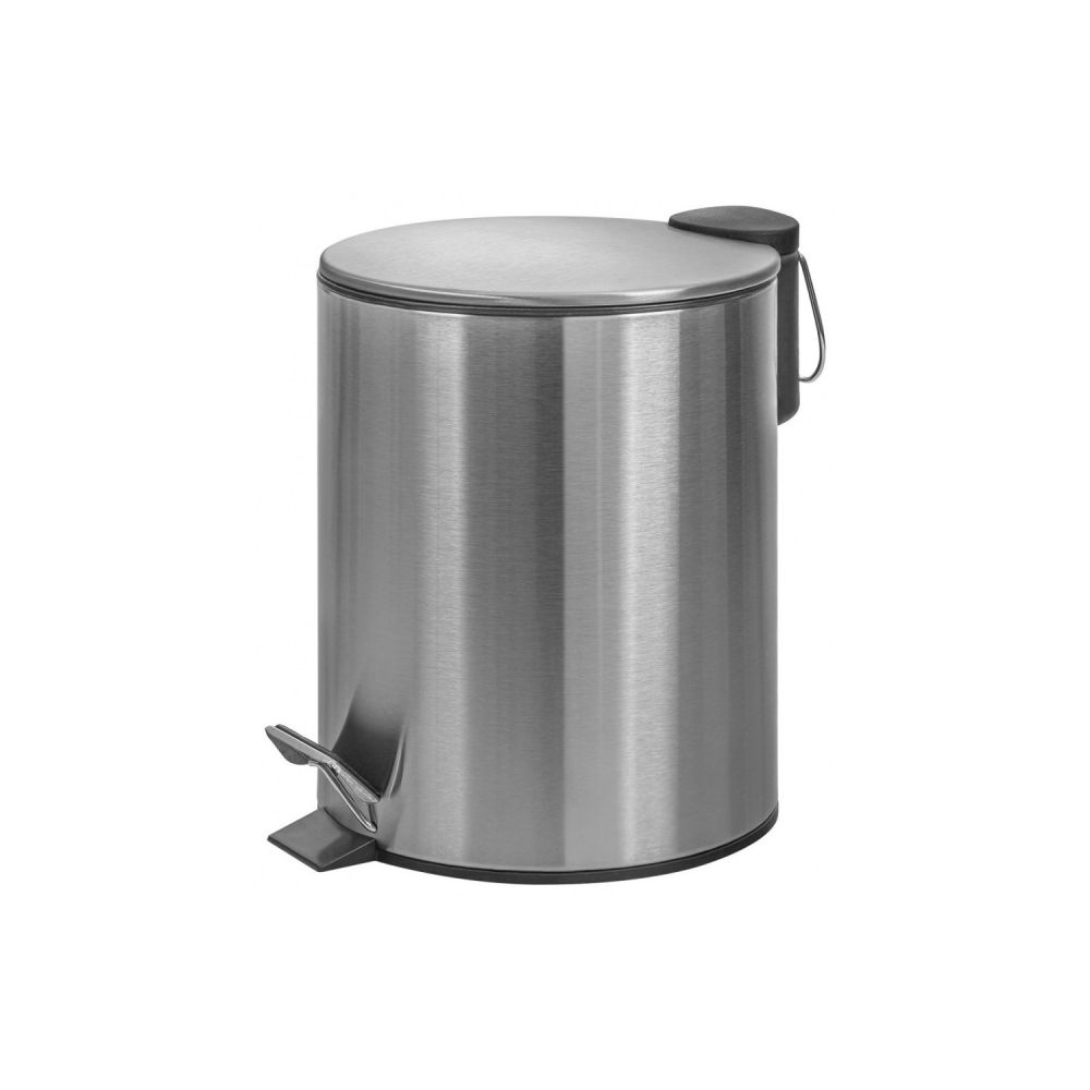 Кош с капак и педал Donau Home Modern, кръгъл, 5 л, с вътрешна PVC кофа, сребрист мат Кош с капак и педал Donau Home Modern, кръгъл, 5 л, с вътрешна PVC кофа, сребрист мат