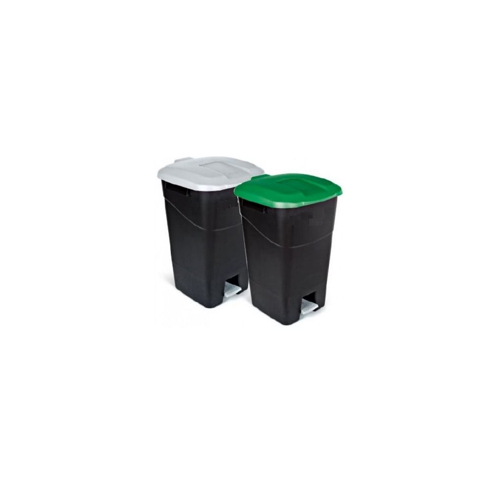 Кош за отпадъци с педал, РР, 60 л, 400х428х645 мм, черно тяло и жълт капак