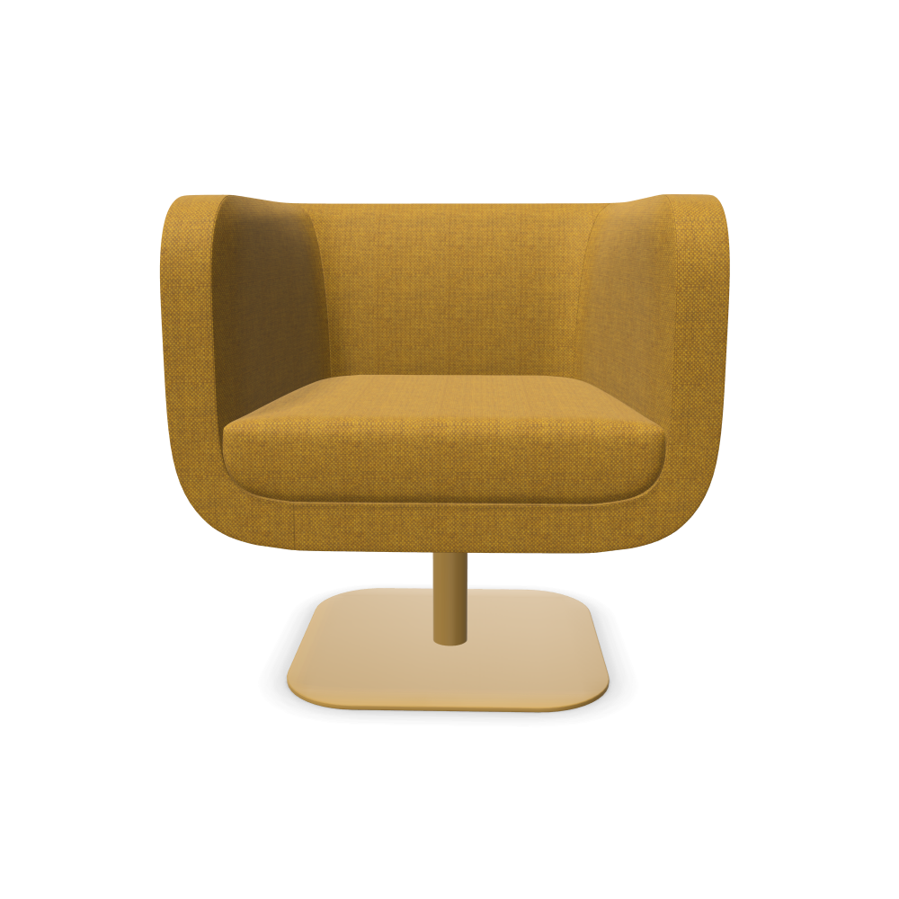 Кресло Bound, 775х635х756 мм, метална основа, охра, дамаска FocusRoyal(4)FC62517, нарцисово жълта