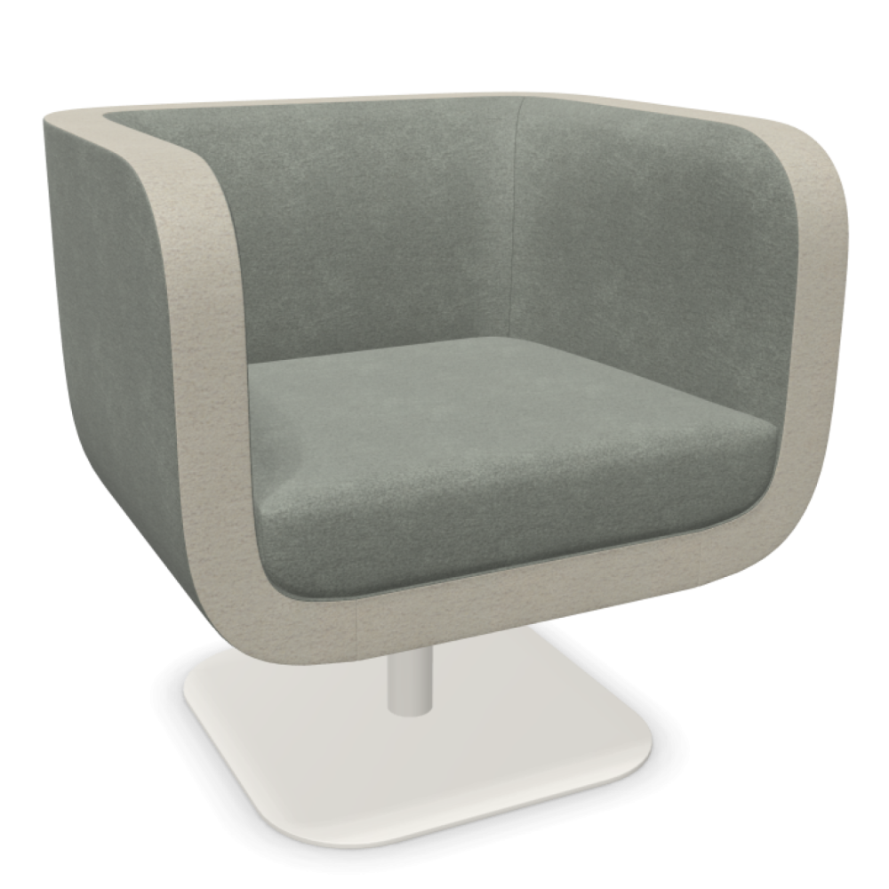 Кресло Bound, 775х635х756мм, метална основа, дамаска Boogie(2)BO206/84, копринено и транспортно сиво