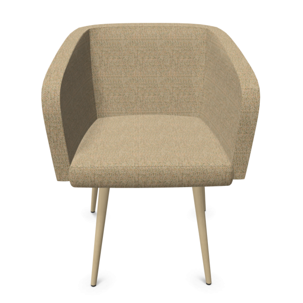 Кресло Hello!, 4L LWM, 630х590х775 мм, основа натурален бук, дамаска Moulin-Fr(3)MU38, пясъчно жълто