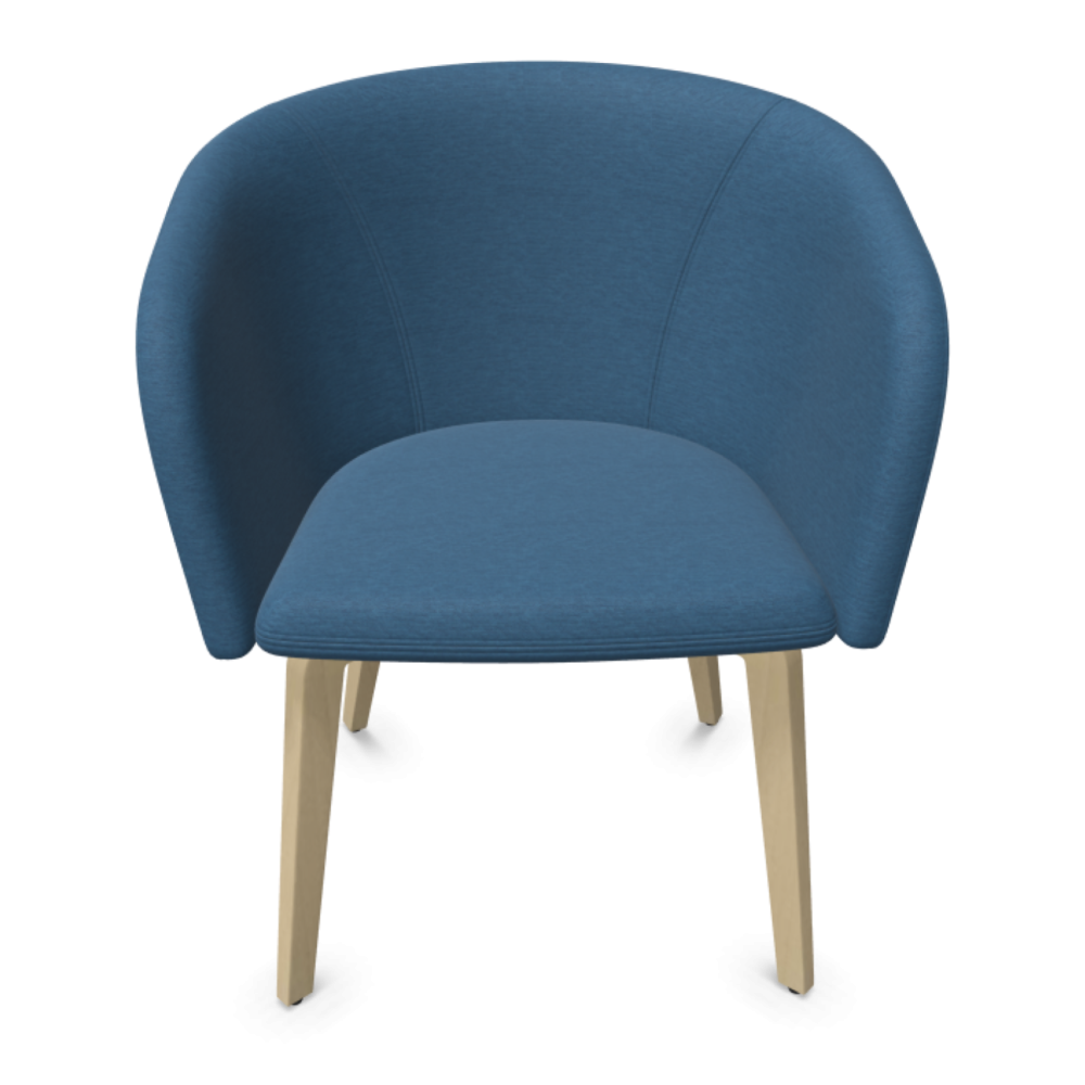 Кресло Naudu, 4L LGW, 670х580х770 мм, основа бук натурален цвят, дамаска Era(1)CSE42, синя