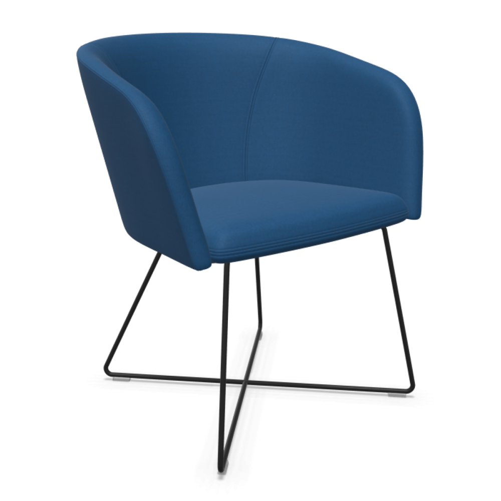 Кресло Naudu, SFSX-ROD, 670х600х770 мм, черна метална основа, дамаска Era(1)CSE15, синьо капри