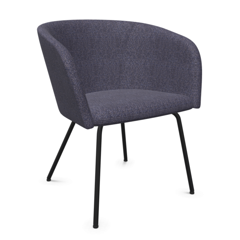 Кресло Naudu, SFSX-ROD, 670х600х770 мм, черна метална основа, дамаска Moulin-Fr(3) MU47, сиви шисти