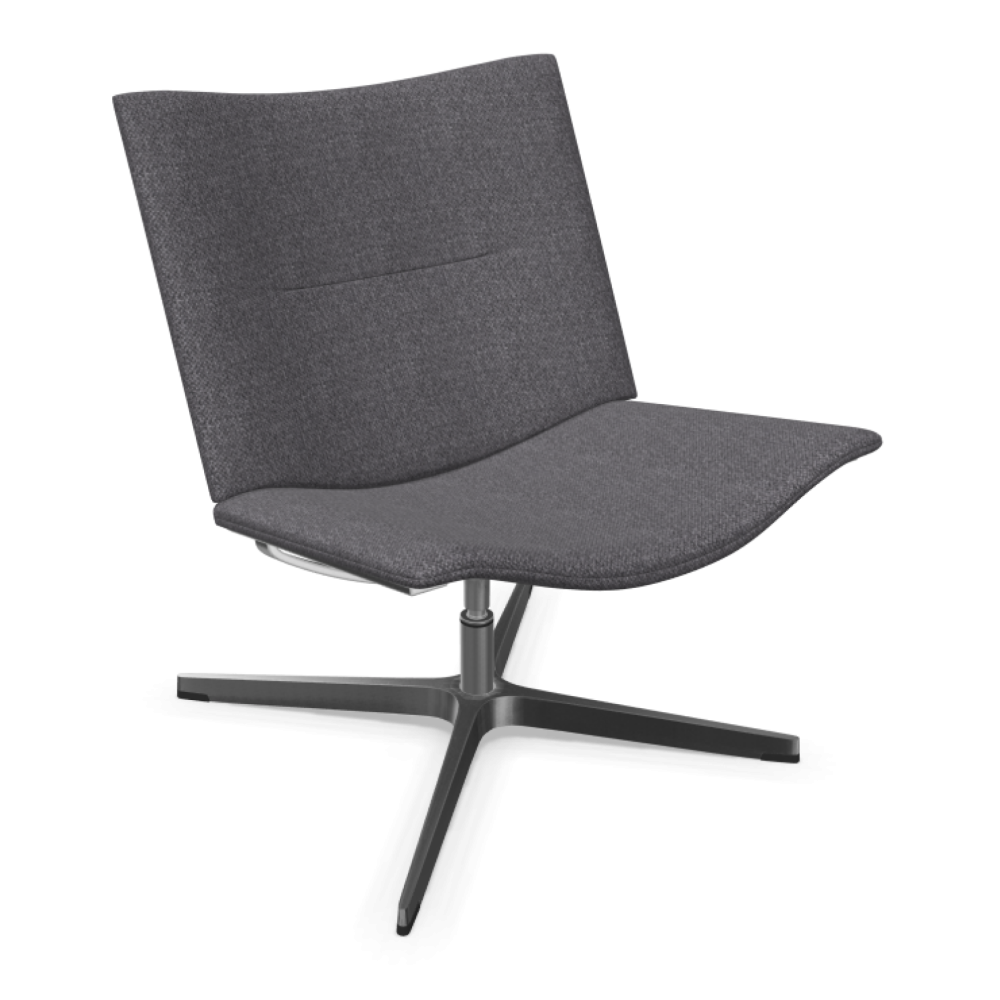 Кресло Sivu, 4S, 805х805х780 мм, метална основа алуминий, дамаска Moulin-Fr(3)MU52, сив гранит