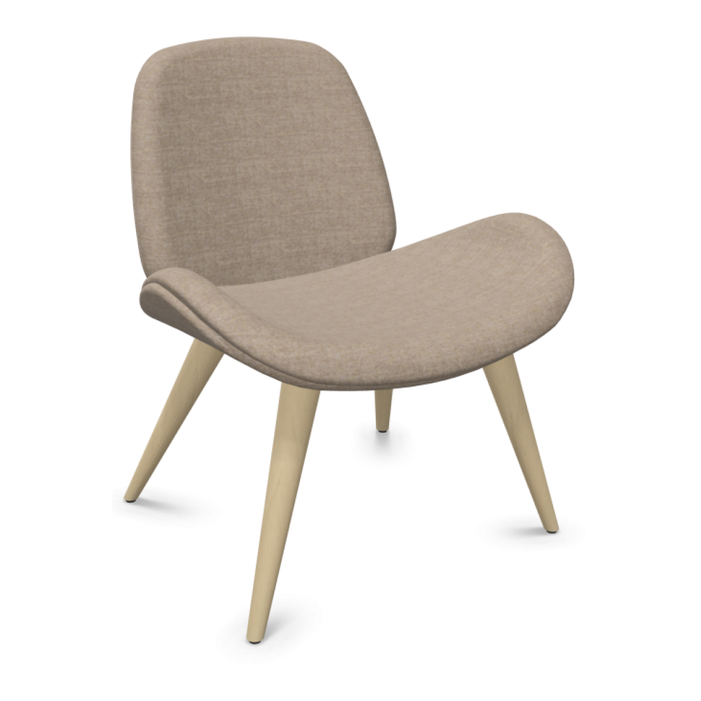 Кресло Tilkka, 4L LWM, 680х720х765 мм, основа натурален бук, дамаска Synergy(4)LDS 32, бледокафява