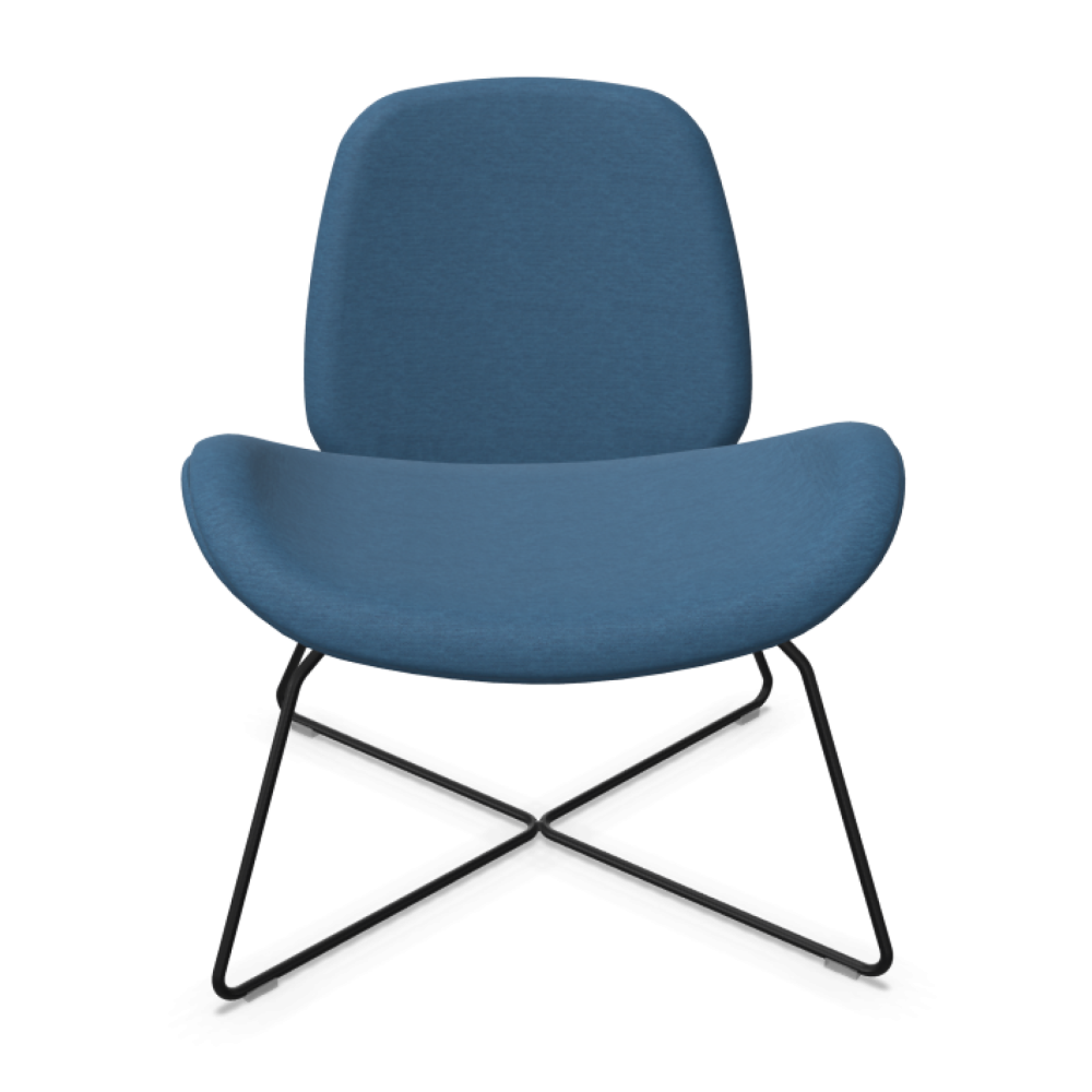 Кресло Tilkka, CFSX-ROD, 680х720х765 мм, черна метална основа, дамаска дамаска Era(1)CSE42, синя