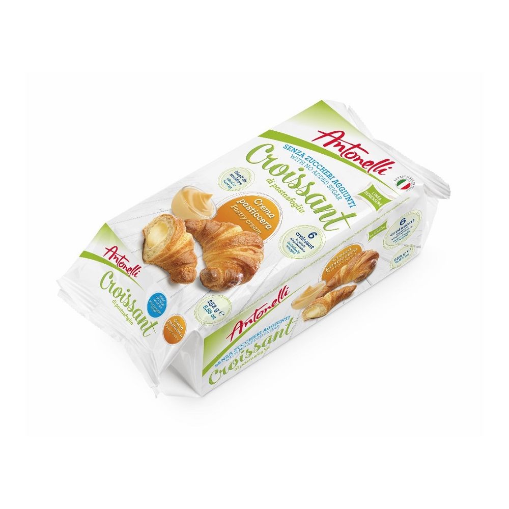 Кроасани Antonelli с крем пастичера, без захар, пакет от 6 бр. х 42 г., в индивидуална опаковка