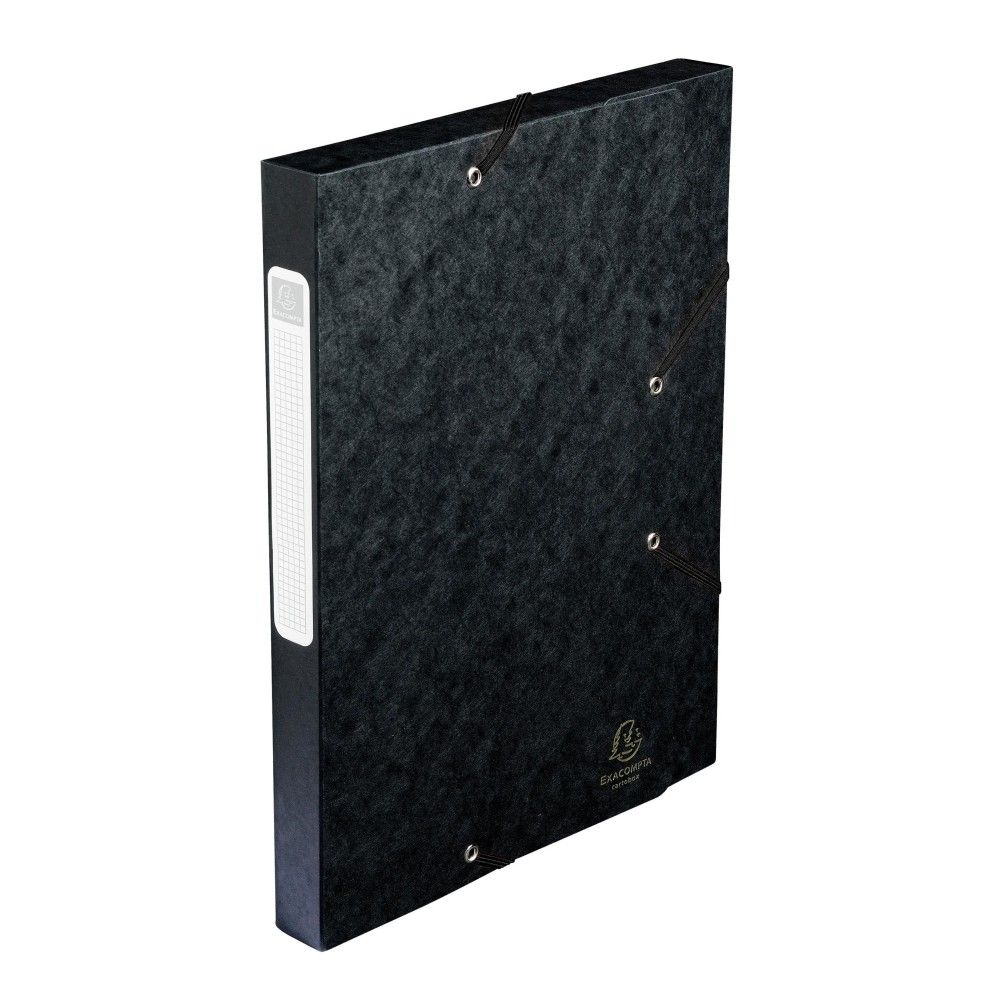 Кутия за документи с ластик EXACOMPTA Premium, 250х330х40 мм, A4, Genuine картон 600 г, черна Кутия за документи с ластик EXACOMPTA Premium, 250х330х40 мм, A4, Genuine картон 600 г, черна