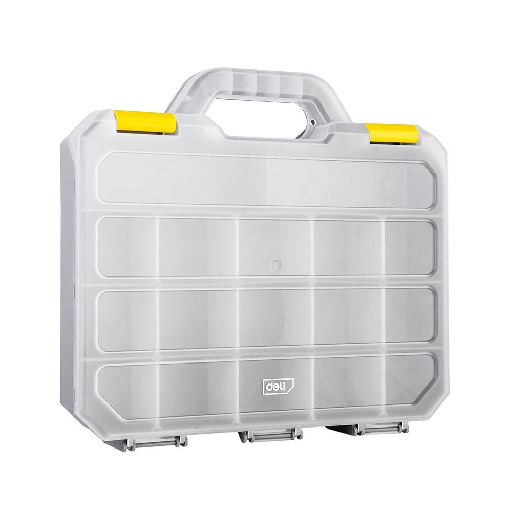 Кутия за инструменти Deli TOOLS DL432003, 380x200x180мм, 315x280x60мм, 16.5", бяла